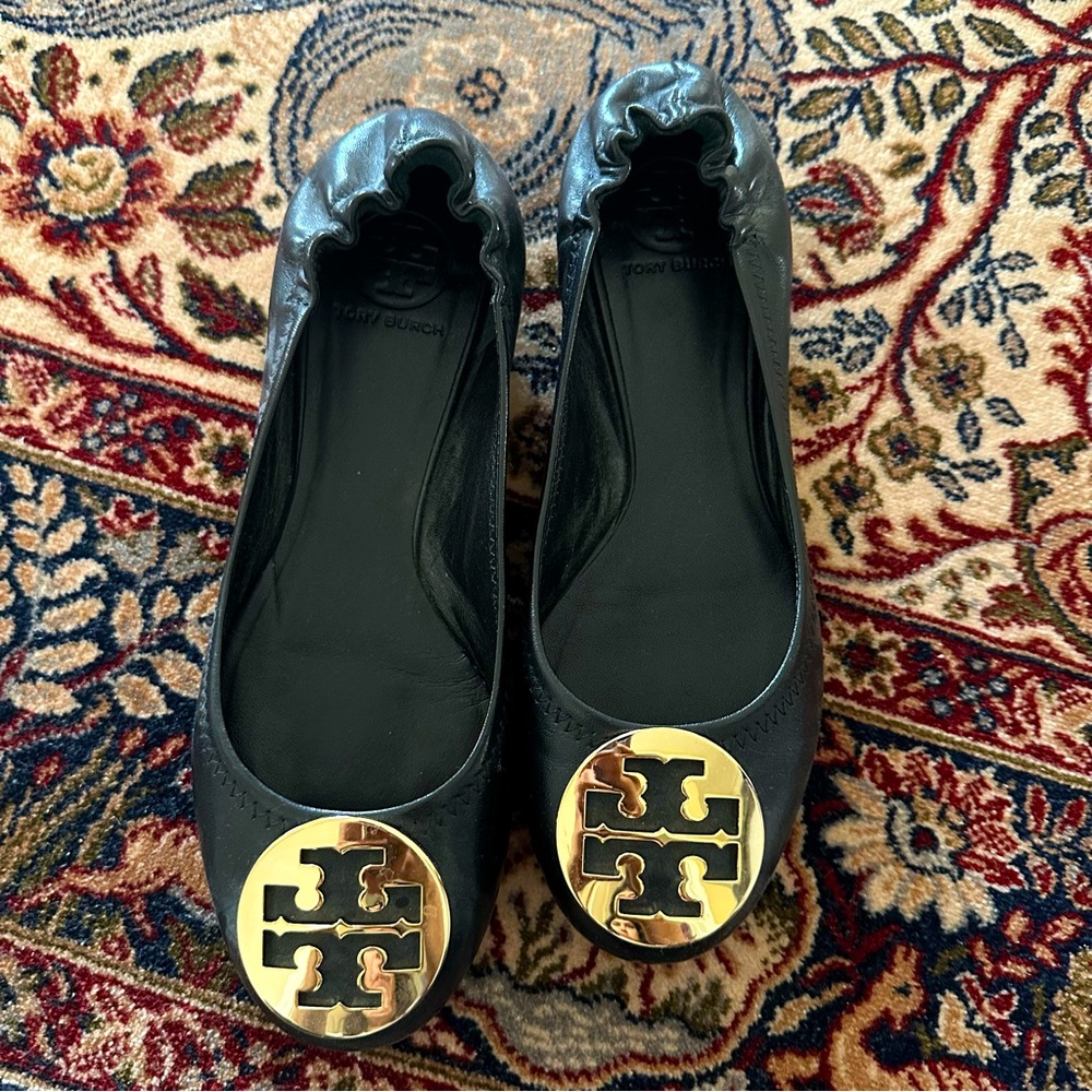 Tory Burch Reva Ballet Flats with Gold Logo